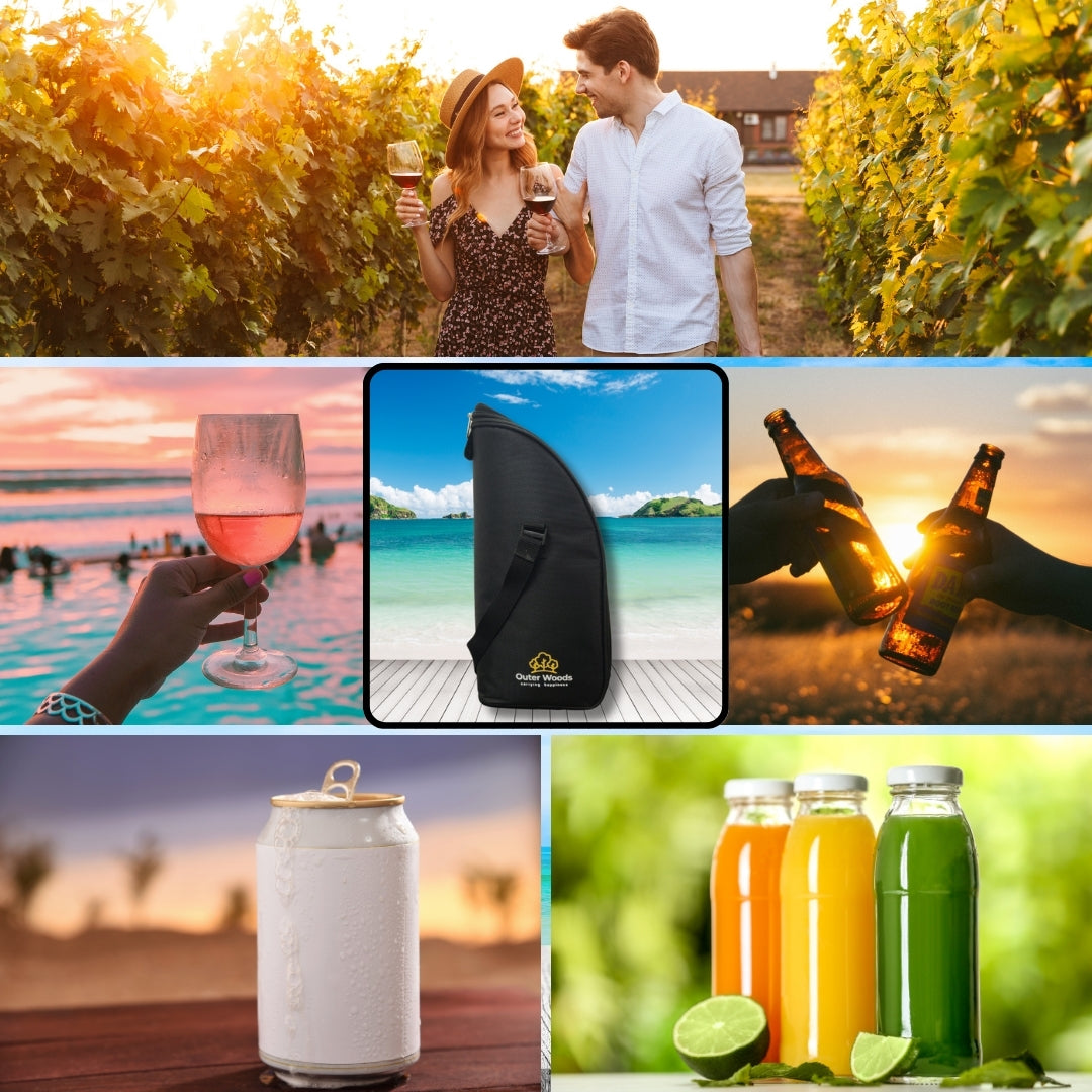Outer Woods Insulated 1.5 Bottle Cooler Bag, Beverage Cooler Bag, Insulated Bag, Bottle Bag, Beer Cooler Bag, Wine Carier, Hot Cold bag