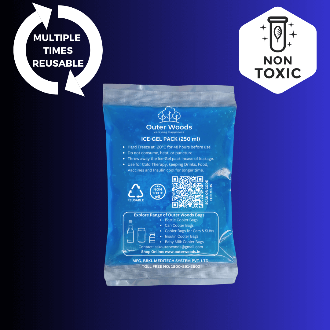 Outer Woods Ice Gel Packs Set (250ml) for Cooler Bags and Cold Therapy