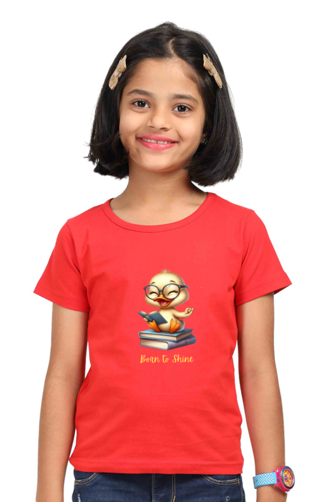 Outer Woods Girl's Graphic Printed T-Shirt - Born to Shine