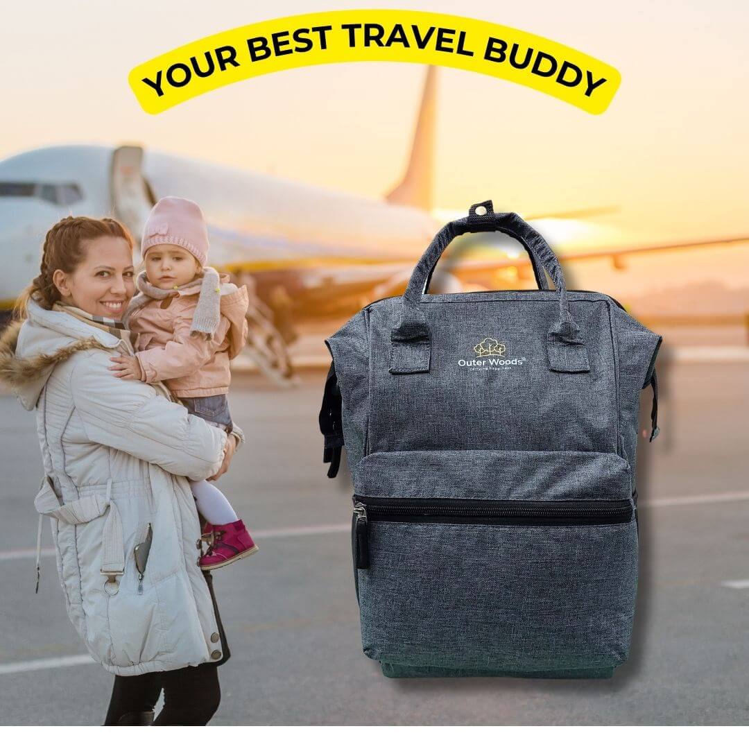 Outer Woods Baby Diaper Bag with Insulated Bottle Compartment | Maternity Bag | Newborn Baby | Mother Travelling Bag | Multiple Pocket Water Resistant Hospital Bag