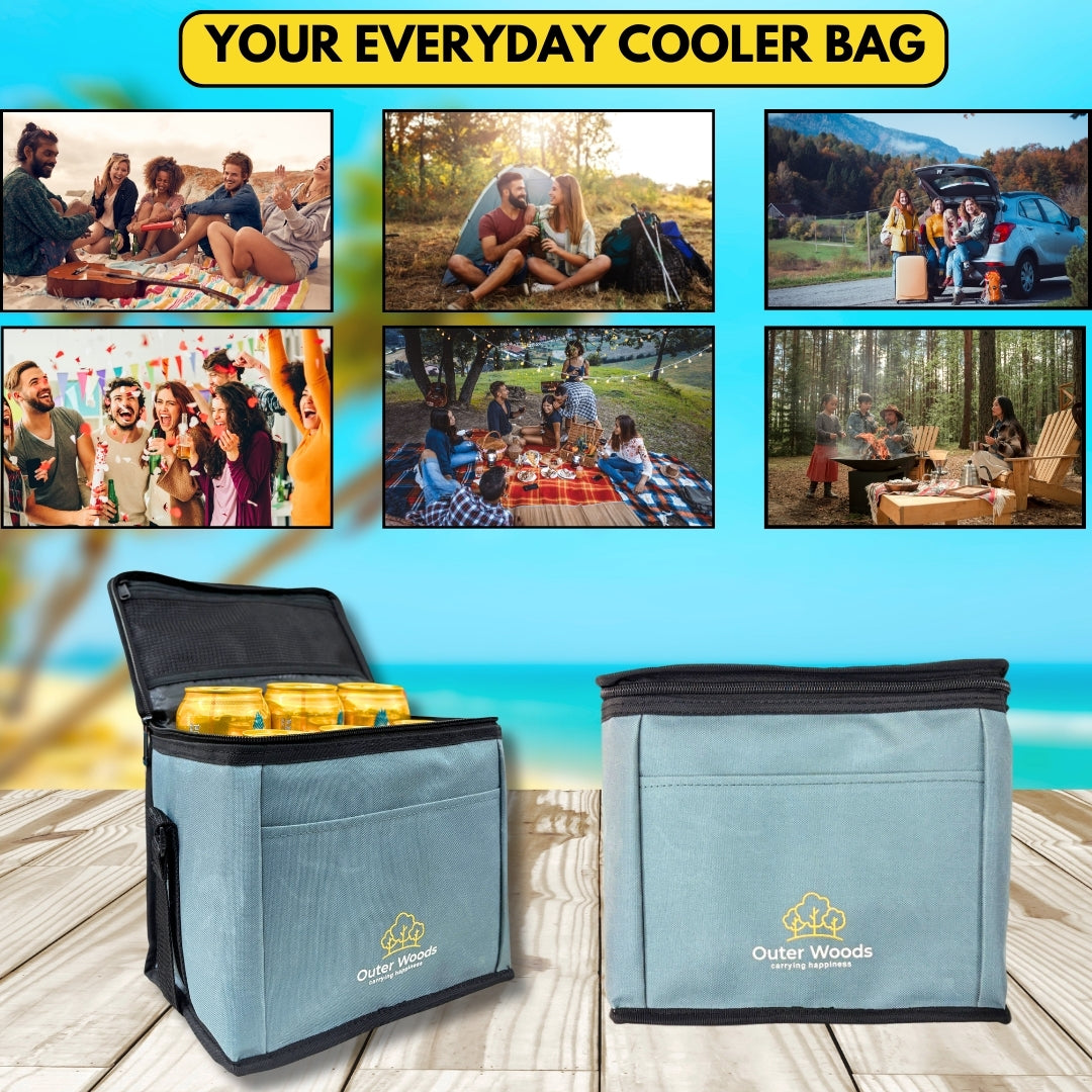 Outer Woods Insulated 6 Can Cooler Bag | Beer Cooler | Insulated Bag | Soft Cooler | Hot Cold Bag | Lunch Bag
