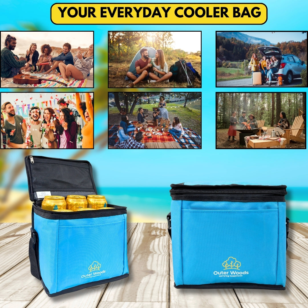 Outer Woods Insulated 6 Can Cooler Bag | Beer Cooler | Insulated Bag | Soft Cooler | Hot Cold Bag | Lunch Bag