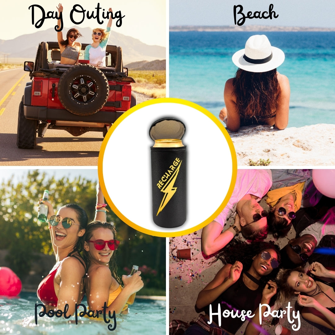 Outer Woods Insulated Beer Can Cooler Sleeve with Zip Cap – Set of 2 | Can Cover | Can Coozie | Can Koozie | Beer Cooler