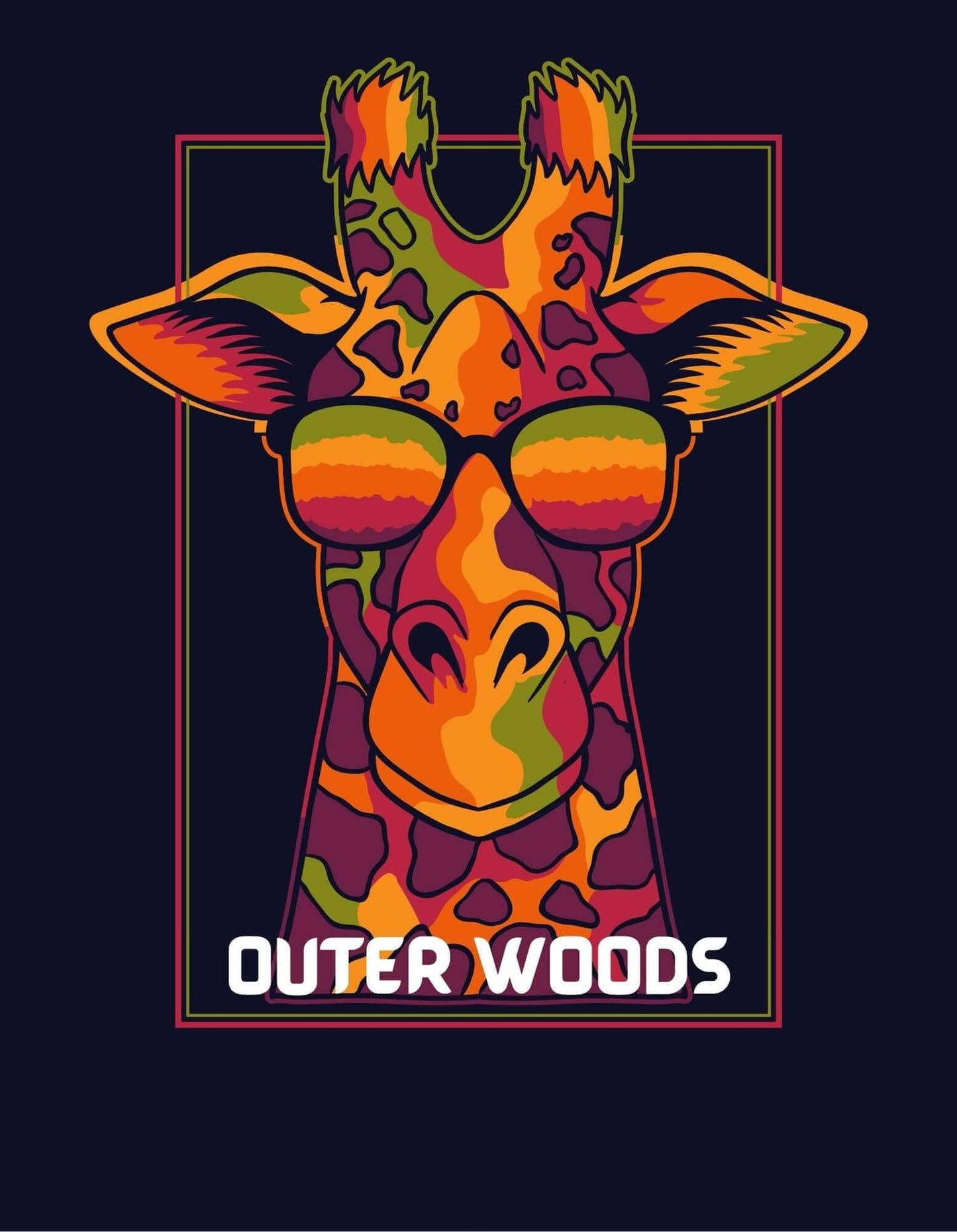 Outer Woods Men's Cool Giraffe Graphic Printed T-Shirt