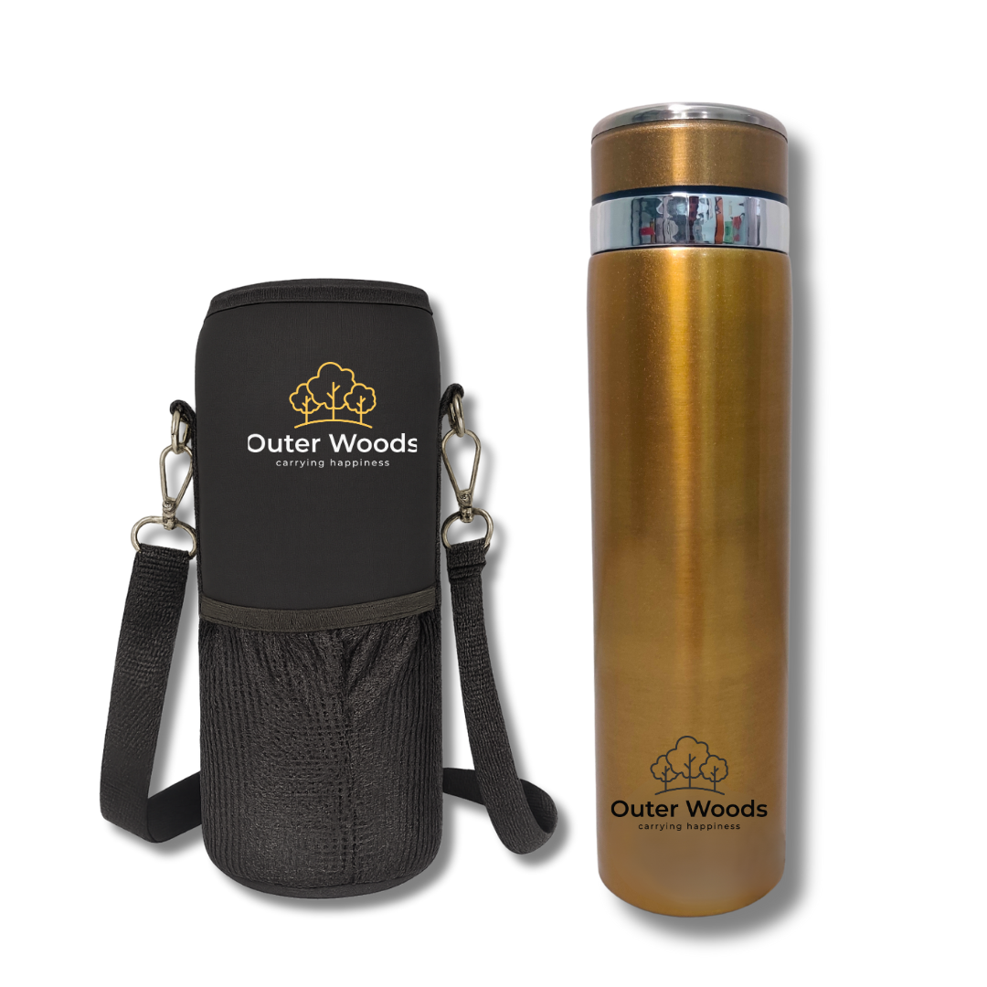 Outer Woods Premium Insulated Thermos Flask with Case | 1000 ml Large