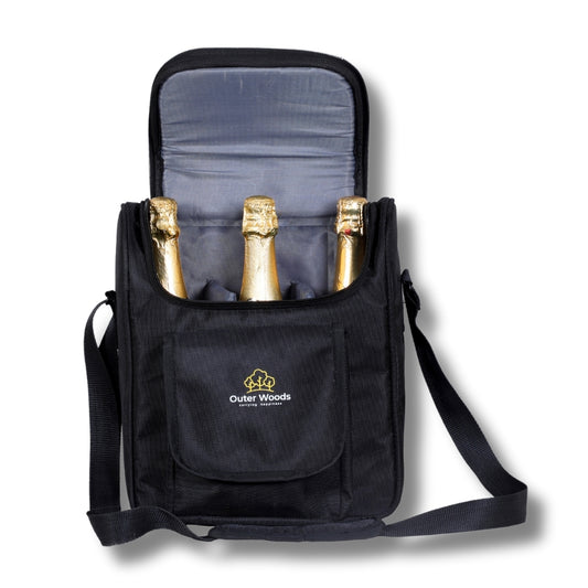Outer Woods Insulated 3 Bottle Cooler Bag | Beer Cooler Bag | Wine Carrier | Insulated Bag | Soft Cooler | Hot Cold Bag | Can Cooler