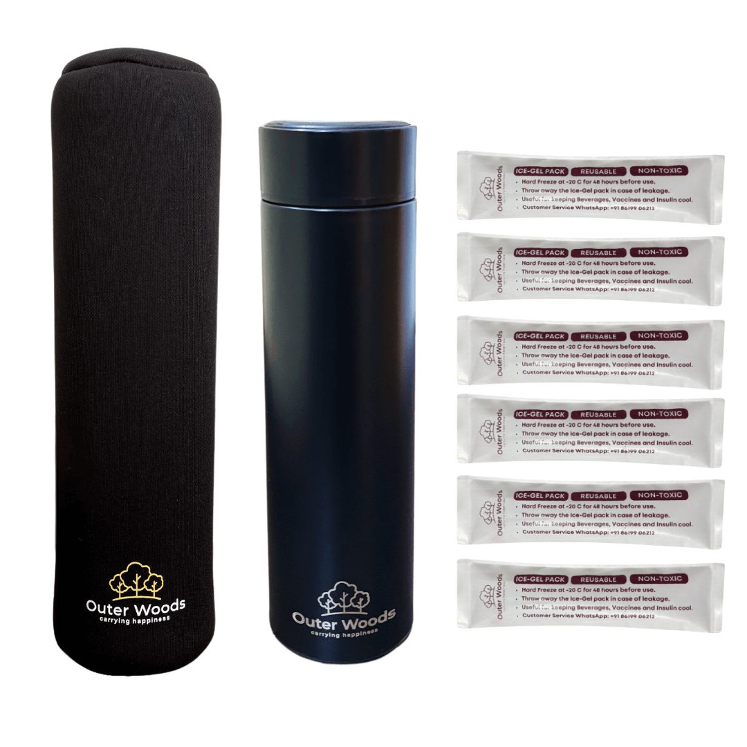 Outer Woods Premium Insulated Thermos Flask | Insulin Pen Cooler | Diabetic Organizer Bottle Case | Insulin Bottle Case