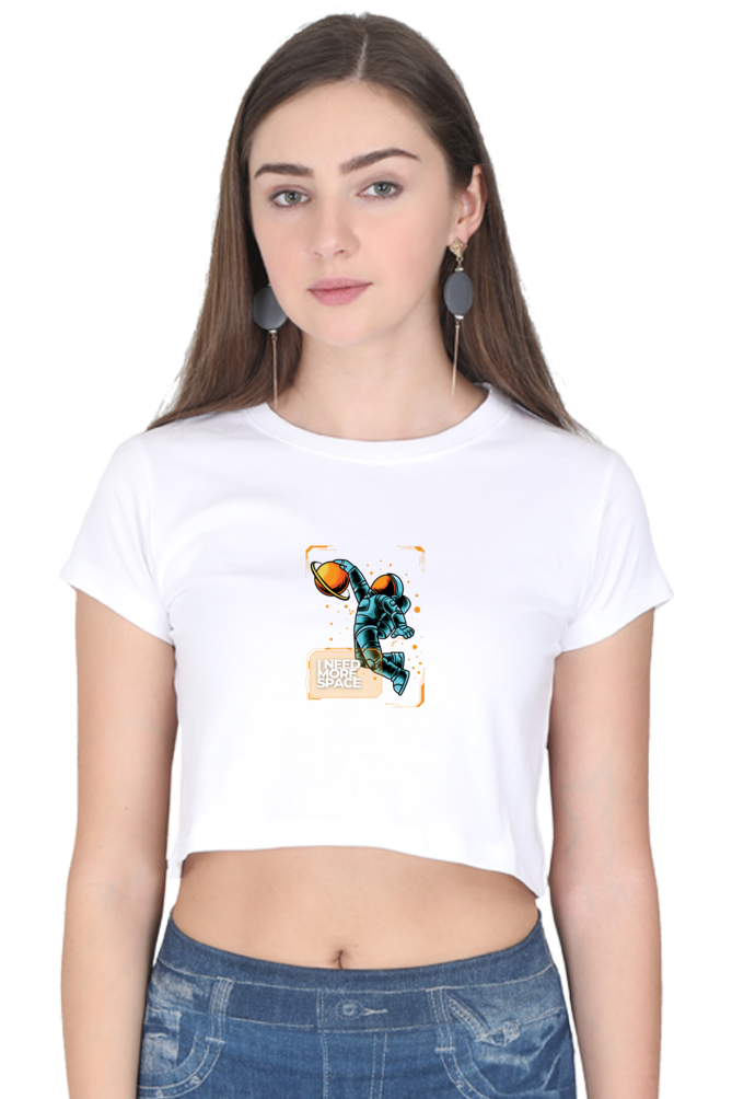  Outer Woods Women's Need More Space Graphic Printed Crop Top