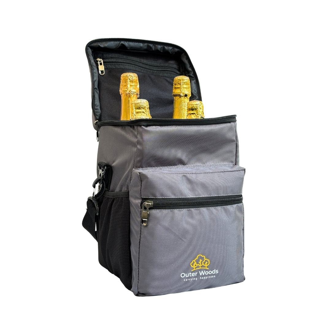Outer Woods Insulated 4 Bottle Cooler Bag, Beverage Cooler Bag, Insulated Bag, Bottle Bag, Beer Cooler Bag, Wine Carier, Hot Cold bag