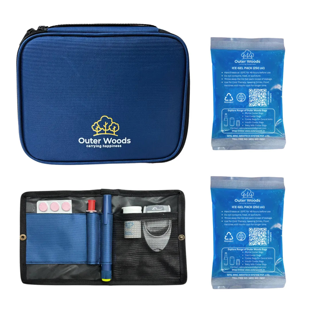 Outer Woods Insulated Insulin Cooler Bag Plus - Navy