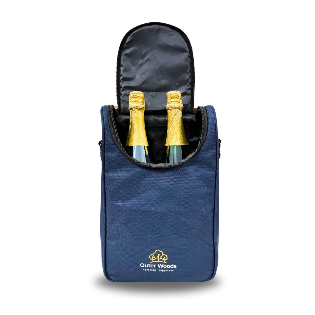 Outer Woods Insulated 2 Bottle Cooler Bag, Beverage Cooler Bag, Insulated Bag, Bottle Bag, Beer Cooler Bag, Wine Carier, Hot Cold bag