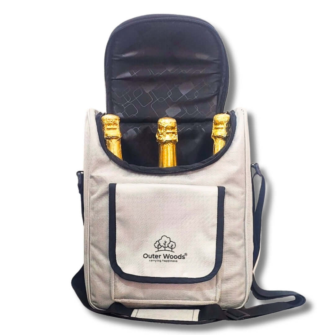 Outer Woods Insulated 3 Bottle Cooler Bag | Beer Cooler Bag | Wine Carrier | Insulated Bag | Soft Cooler | Hot Cold Bag | Can Cooler