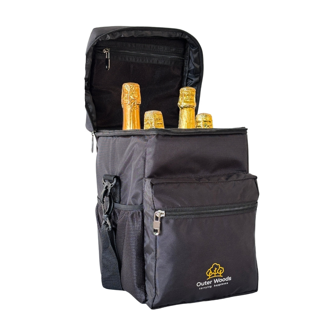 Outer Woods Insulated 4 Bottle Cooler Bag, Beverage Cooler Bag, Insulated Bag, Bottle Bag, Beer Cooler Bag, Wine Carier, Hot Cold bag