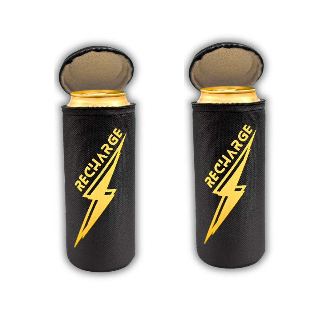 Outer Woods Insulated Beer Can Cooler Sleeve with Zip Cap – Set of 2 | Can Cover | Can Coozie | Can Koozie | Beer Cooler