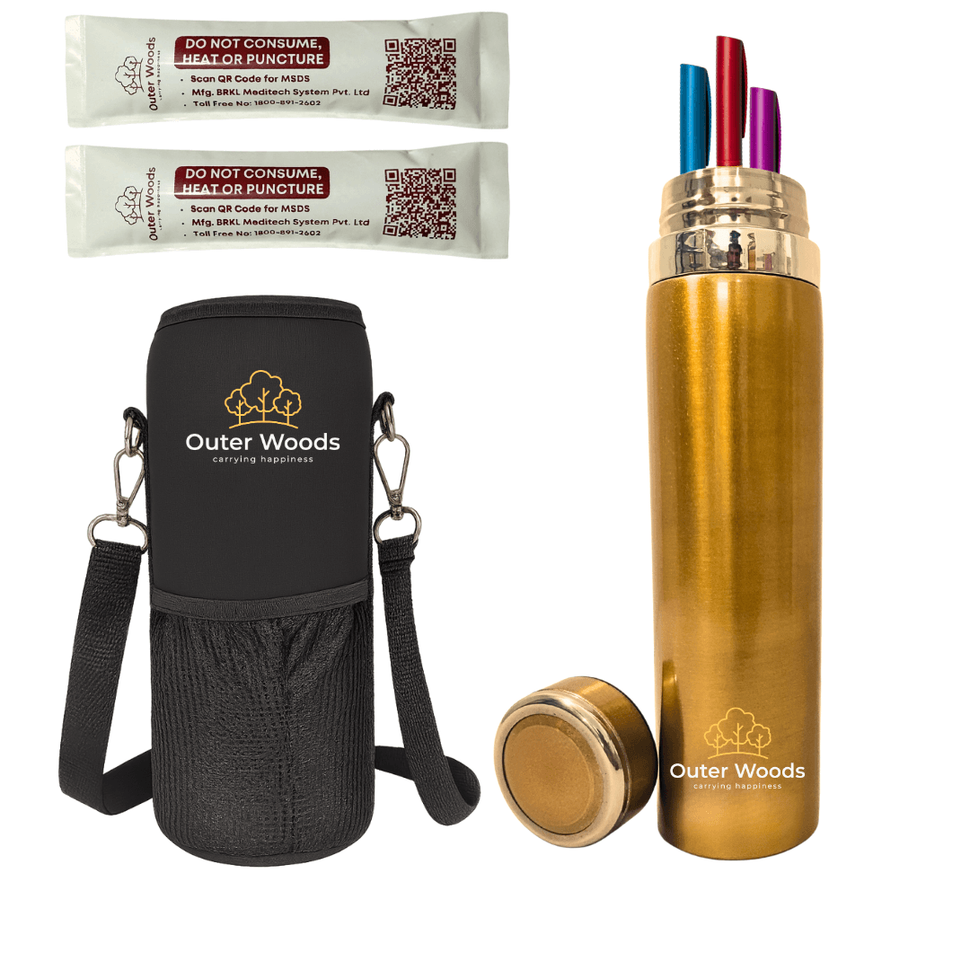 Outer Woods Golden Insulin Cooler Bottle for Travel – Keeps Insulin Pens Cold 24 Hours