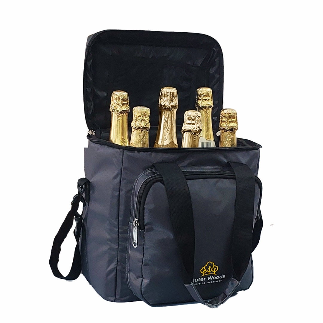 Outer Woods Insulated 6 Bottle Cooler Bag, Beverage Cooler Bag, Insulated Bag, Bottle Bag, Beer Cooler Bag, Wine Carier, Hot Cold bag