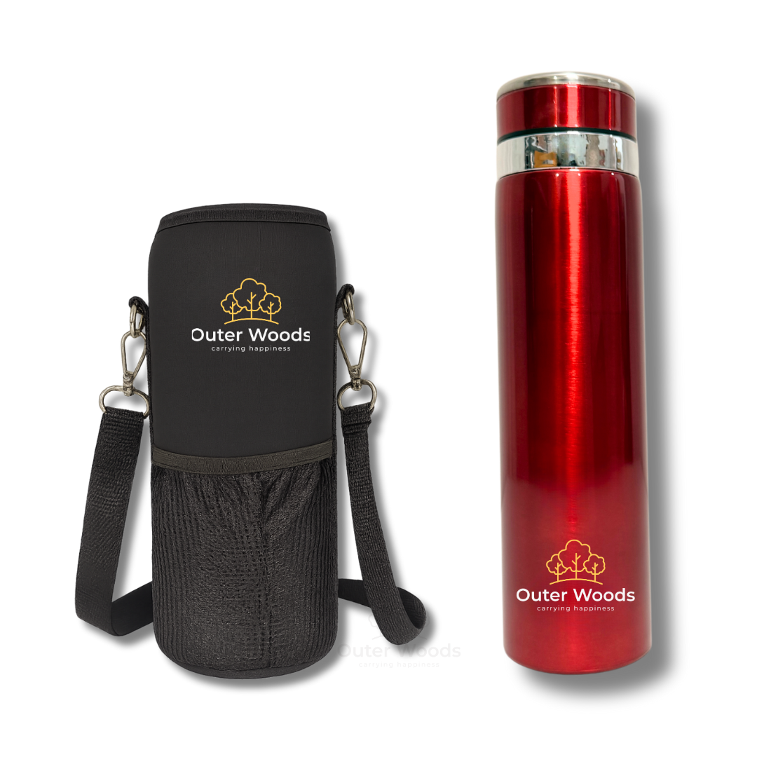 Outer Woods Premium Insulated Thermos Flask with Case | 1000 ml Large