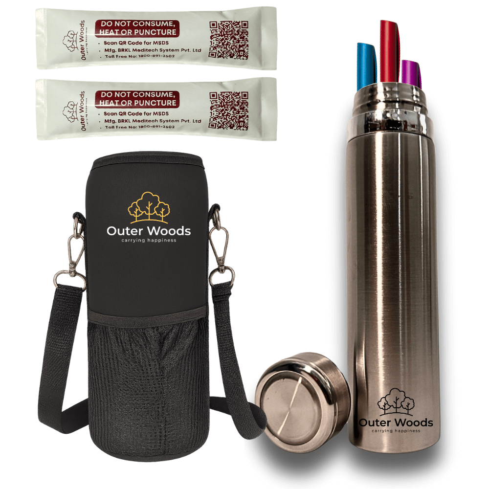 Outer Woods Silver Insulin Cooler Bottle Case – Large Travel Insulin Pen Holder