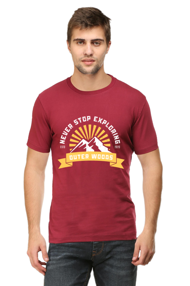 Outer Woods Men's Never Stop Exploring Graphic Printed T-Shirt