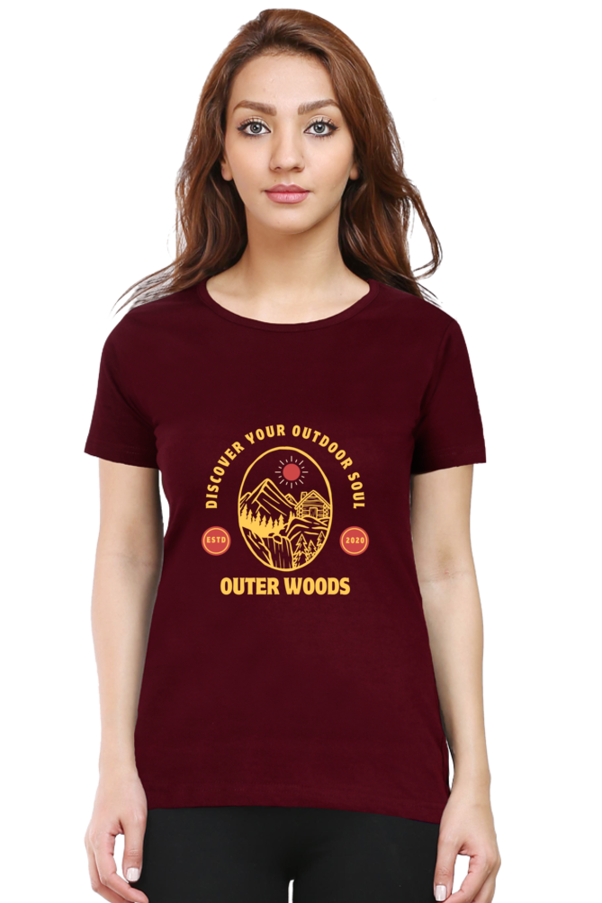 Outer Woods Women's Discover Your Outdoor Soul Graphic Printed T-Shirt