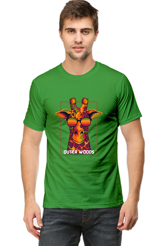 Outer Woods Men's Cool Giraffe Graphic Printed T-Shirt