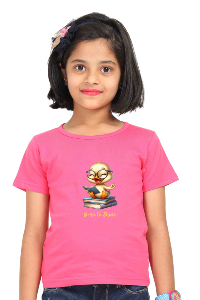 Outer Woods Girl's Graphic Printed T-Shirt - Born to Shine