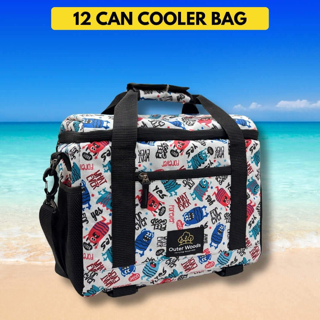 Premium insulated 12-can cooler bag for outdoor activities