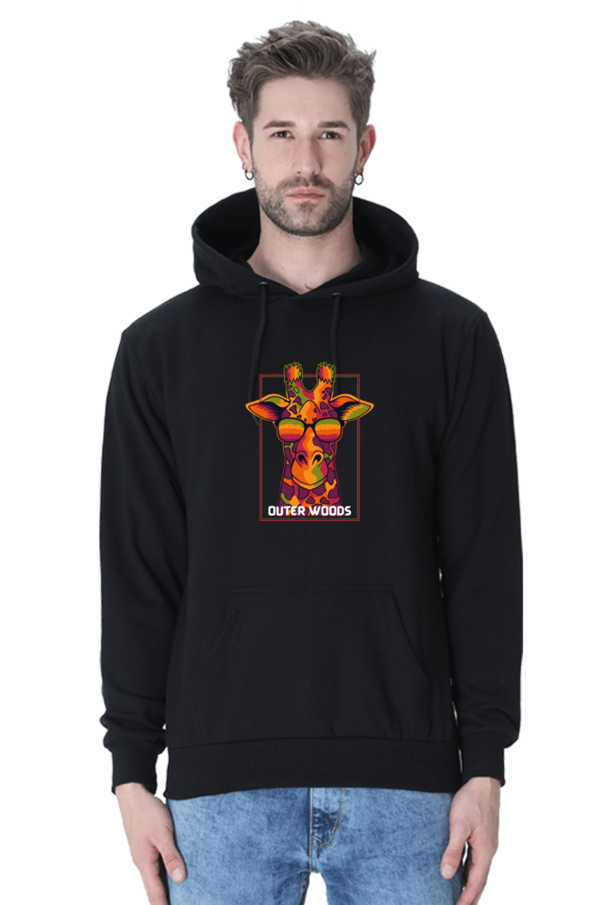 Outer Woods Men's Cool Giraffe Graphic Printed Hooded Sweatshirt