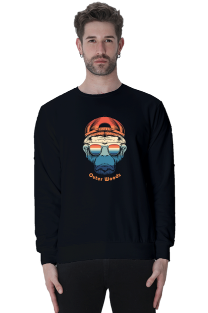  Outer Woods Men's Urban Monkey Graphic Printed Sweatshirt
