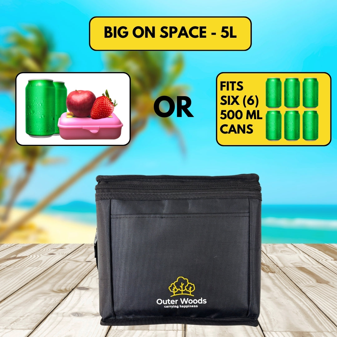 Outer Woods Insulated 6 Can Cooler Bag | Beer Cooler | Insulated Bag | Soft Cooler | Hot Cold Bag | Lunch Bag