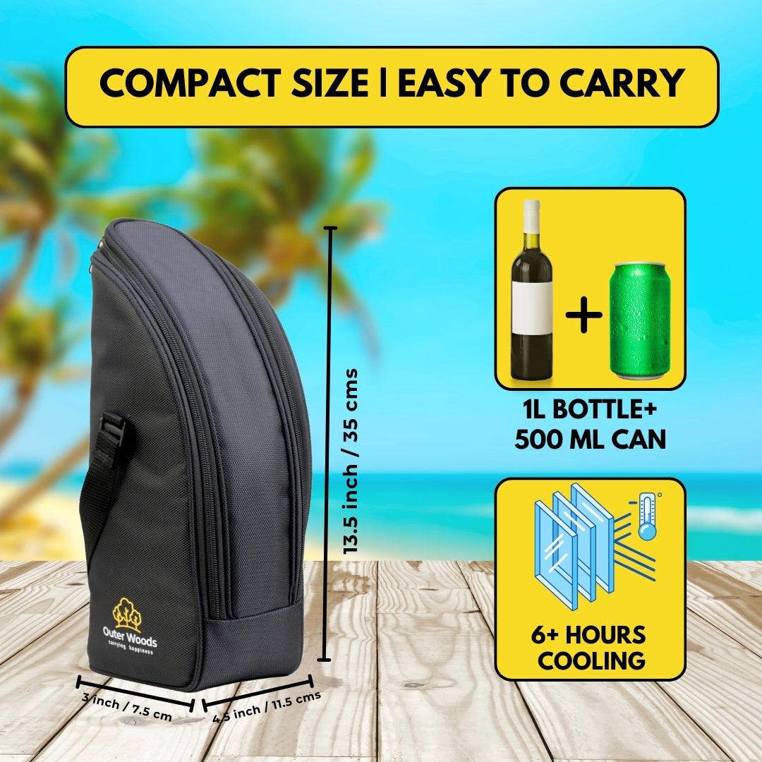 Outer Woods Insulated 1.5 Bottle Cooler Bag, Beverage Cooler Bag, Insulated Bag, Bottle Bag, Beer Cooler Bag, Wine Carier, Hot Cold bag