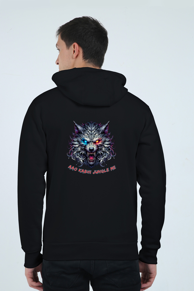Outer Woods Unisex Wild Wolf Printed Zipper Hooded Sweatshirt