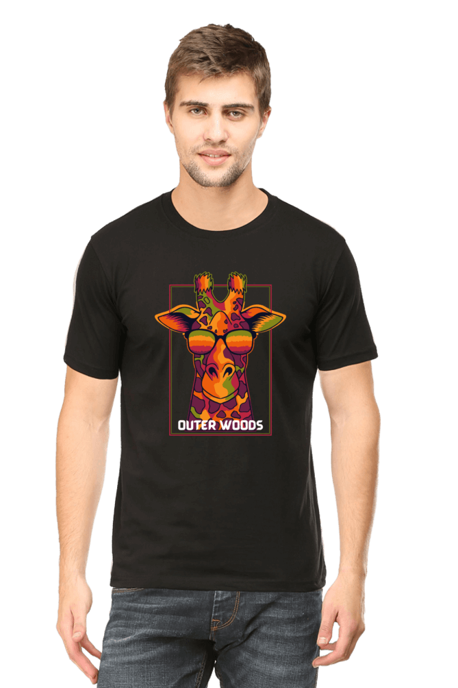 Outer Woods Men's Cool Giraffe Graphic Printed T-Shirt