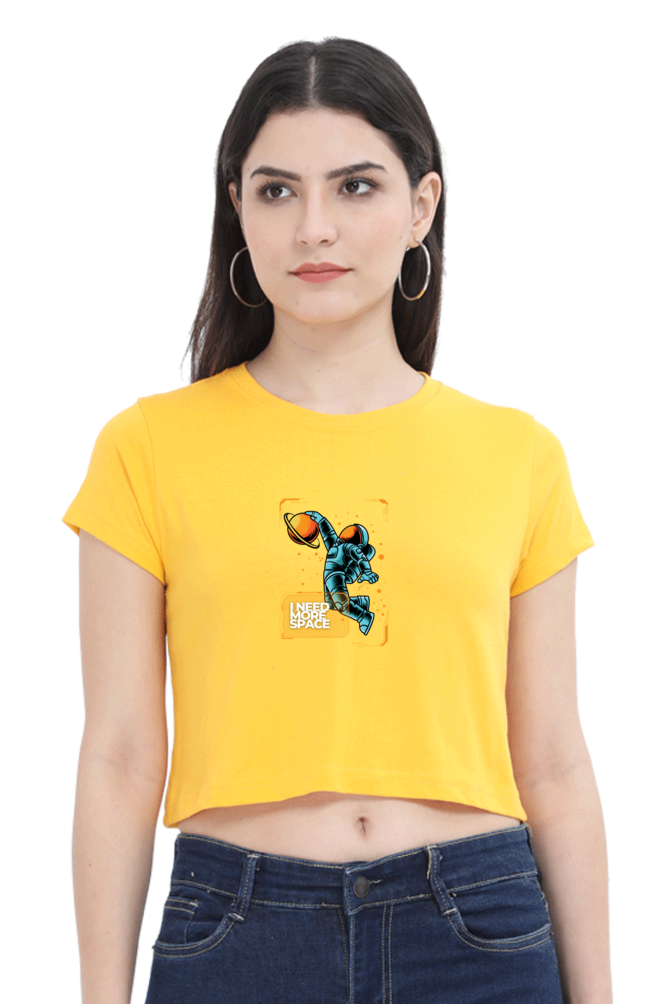  Outer Woods Women's Need More Space Graphic Printed Crop Top