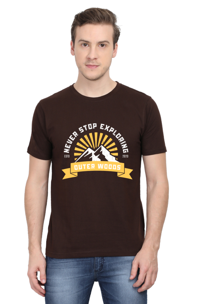 Outer Woods Men's Never Stop Exploring Graphic Printed T-Shirt