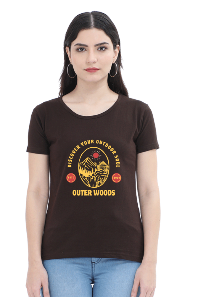 Outer Woods Women's Discover Your Outdoor Soul Graphic Printed T-Shirt