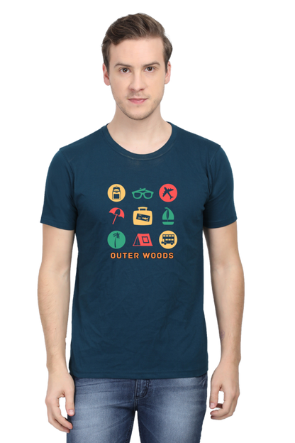 Outer Woods Men's Travel Graphic Printed T-Shirt