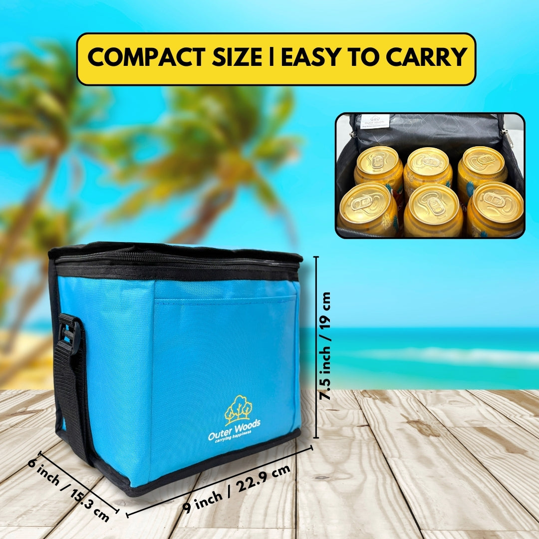 Outer Woods Insulated 6 Can Cooler Bag | Beer Cooler | Insulated Bag | Soft Cooler | Hot Cold Bag | Lunch Bag