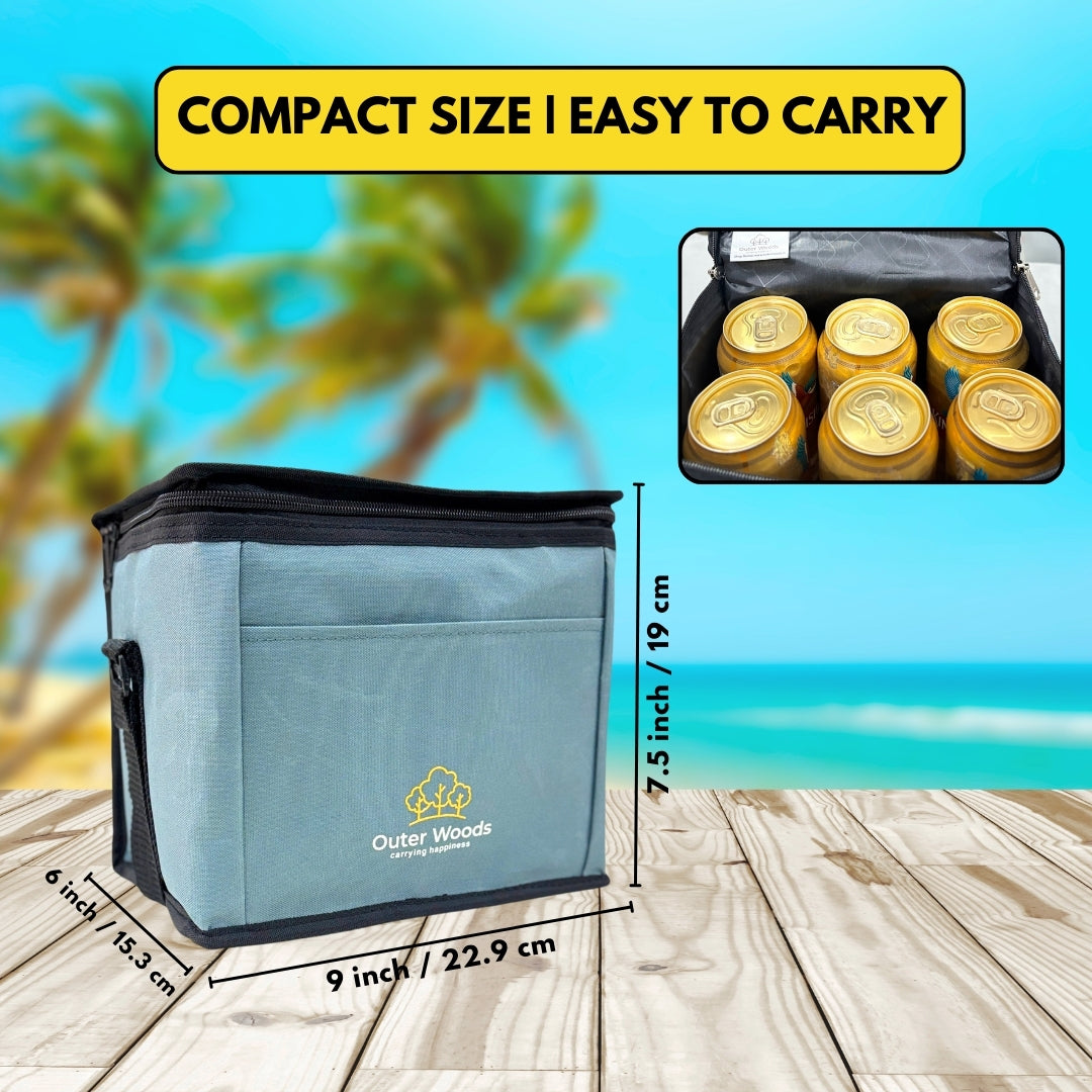 Outer Woods Insulated 6 Can Cooler Bag | Beer Cooler | Insulated Bag | Soft Cooler | Hot Cold Bag | Lunch Bag