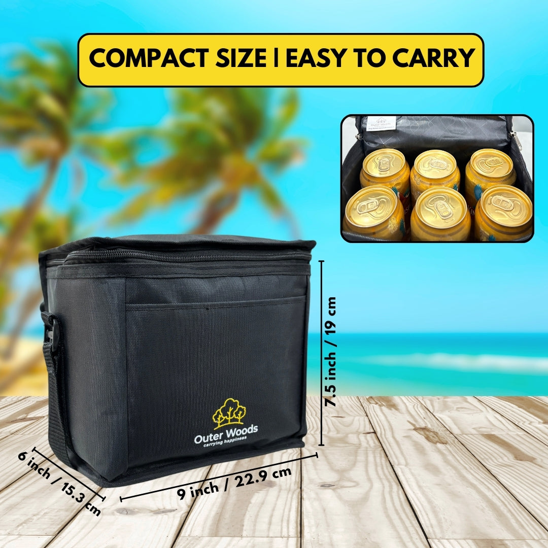 Outer Woods Insulated 6 Can Cooler Bag | Beer Cooler | Insulated Bag | Soft Cooler | Hot Cold Bag | Lunch Bag