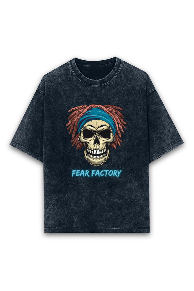 Outer Woods Men's Acid Wash Fear Factory Printed T-Shirt
