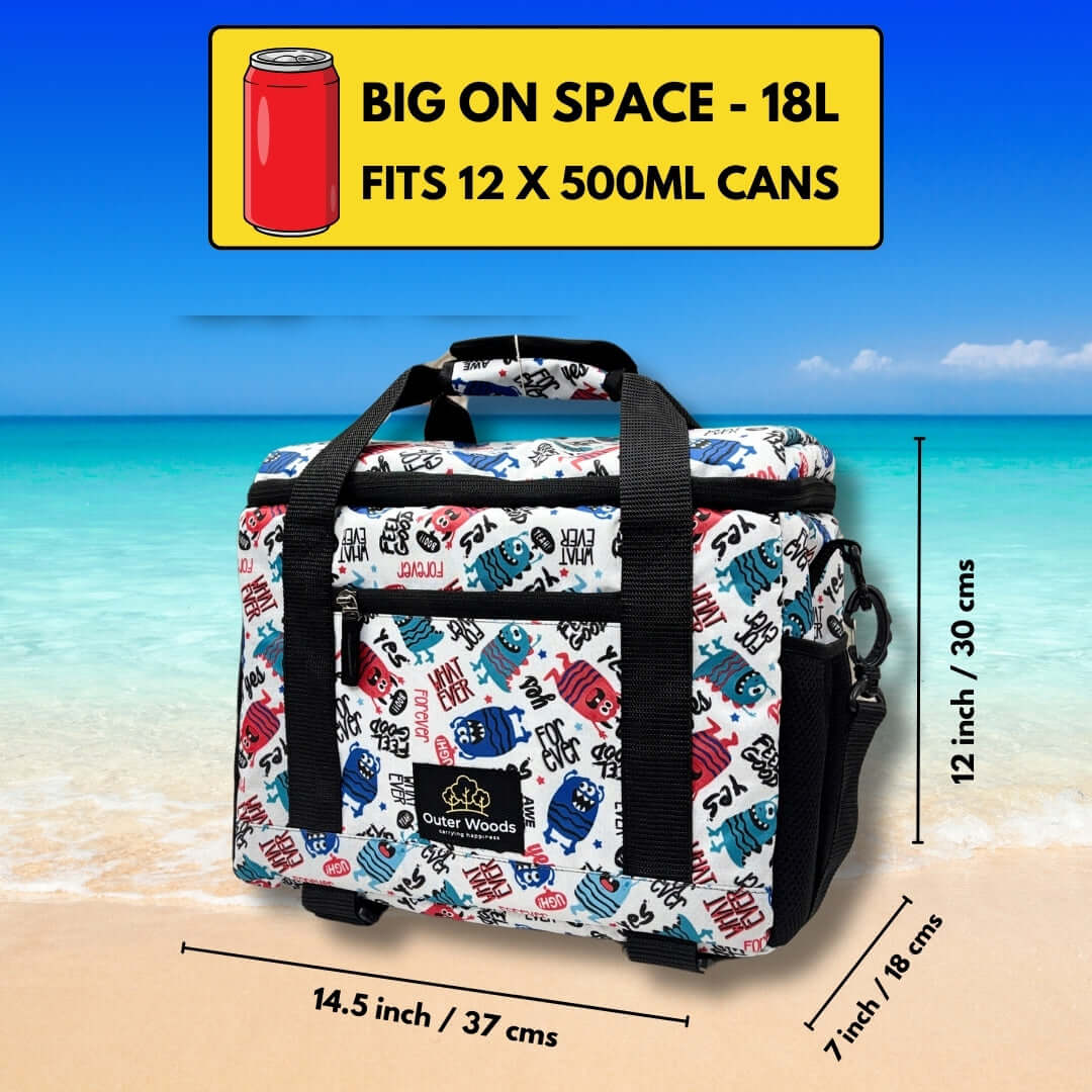 Compact cooler bag for keeping drinks cold on the go