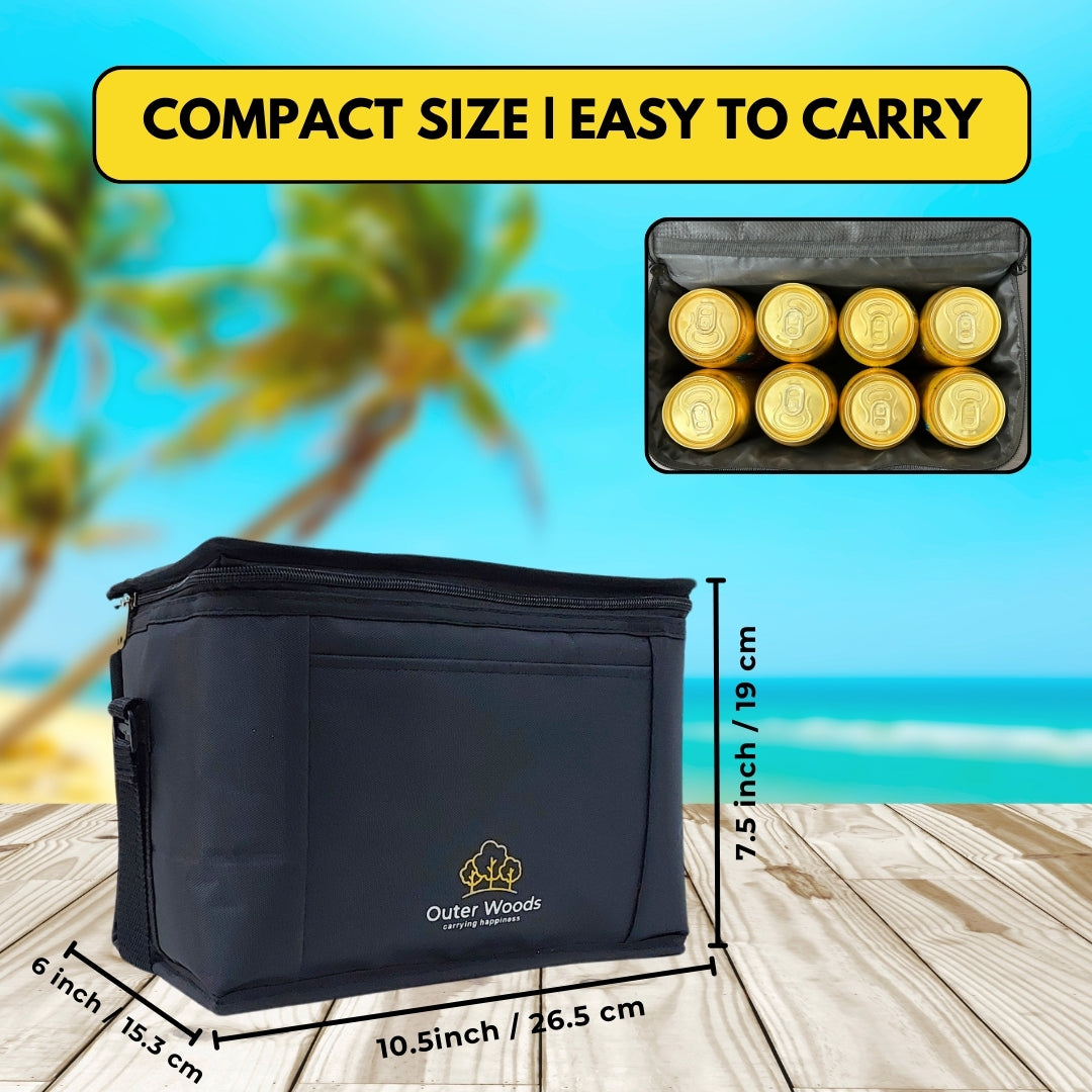 Outer Woods Insulated 8 Can Cooler Bag | Beer Cooler | Insulated Bag | Soft Cooler | Hot Cold Bag | Lunch Bag
