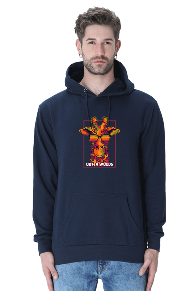 Outer Woods Men's Cool Giraffe Graphic Printed Hooded Sweatshirt