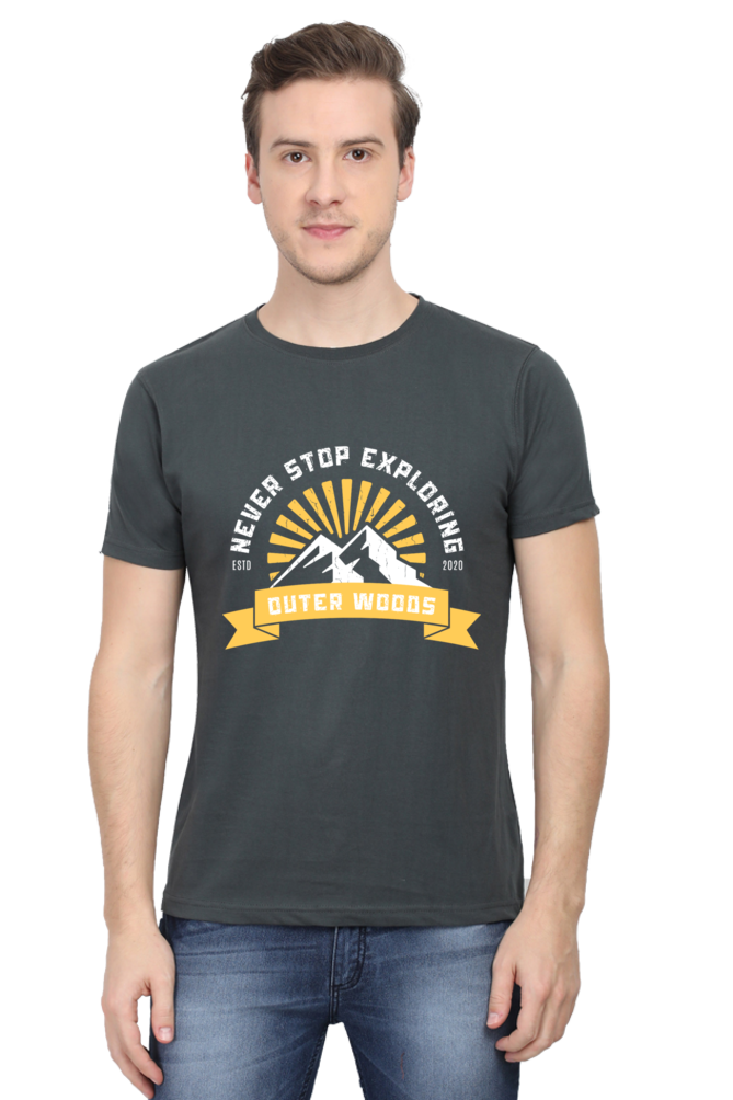Outer Woods Men's Never Stop Exploring Graphic Printed T-Shirt