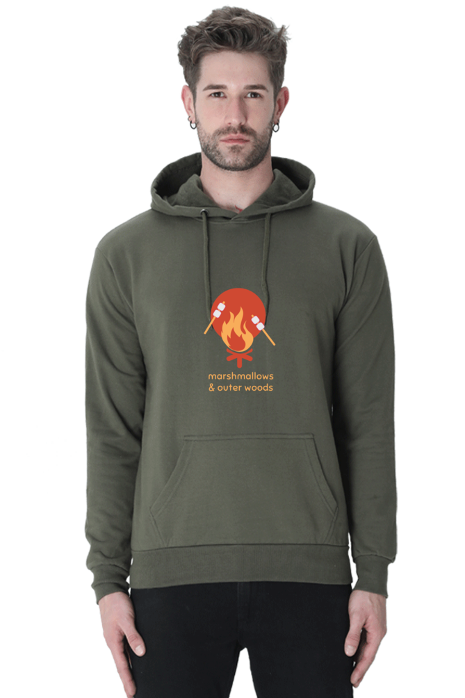 Outer Woods Men's Marshmallows Graphic Printed Hooded Sweatshirt
