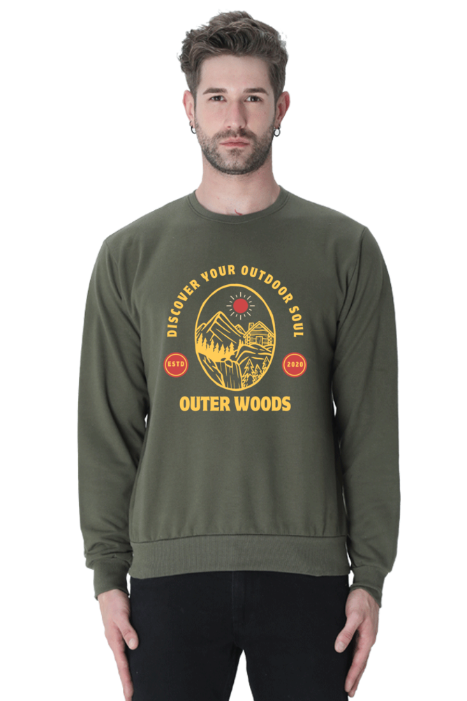 Outer Woods Men's Discover Your Outdoor Soul Graphic Printed Sweatshirt