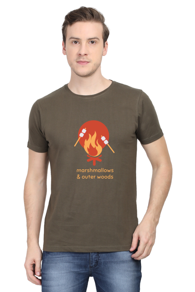Outer Woods Men's Marshmallows Graphic Printed T-Shirt