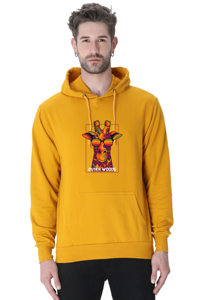 Outer Woods Men's Cool Giraffe Graphic Printed Hooded Sweatshirt