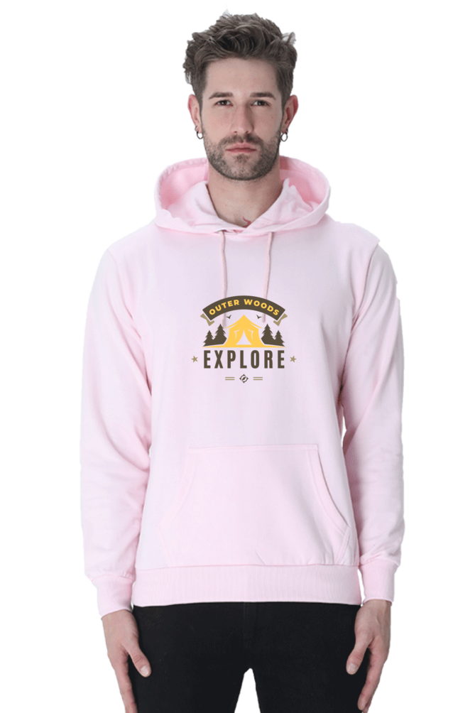 Outer Woods Men's Explore Graphic Printed Hooded Sweatshirt